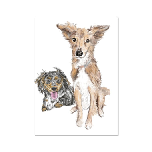 Customer Requests Nicky & Eevee Pet Portrait  Fine Art Print