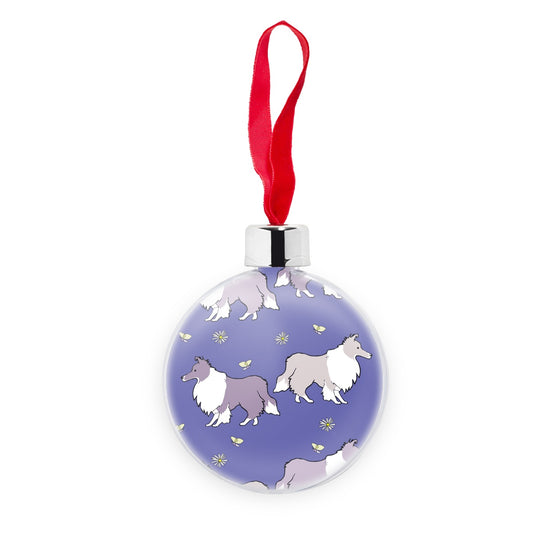 Sheltie Very Peri Rainbow Dogs  Transparent Christmas bauble