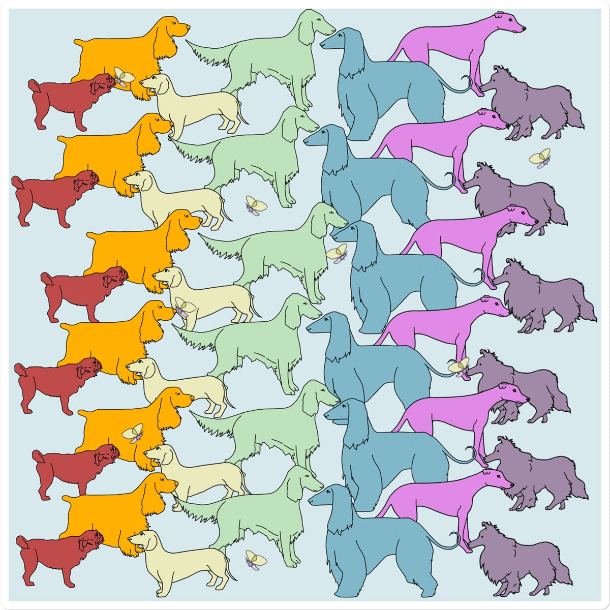 Rainbow Dogs Together  Sticker