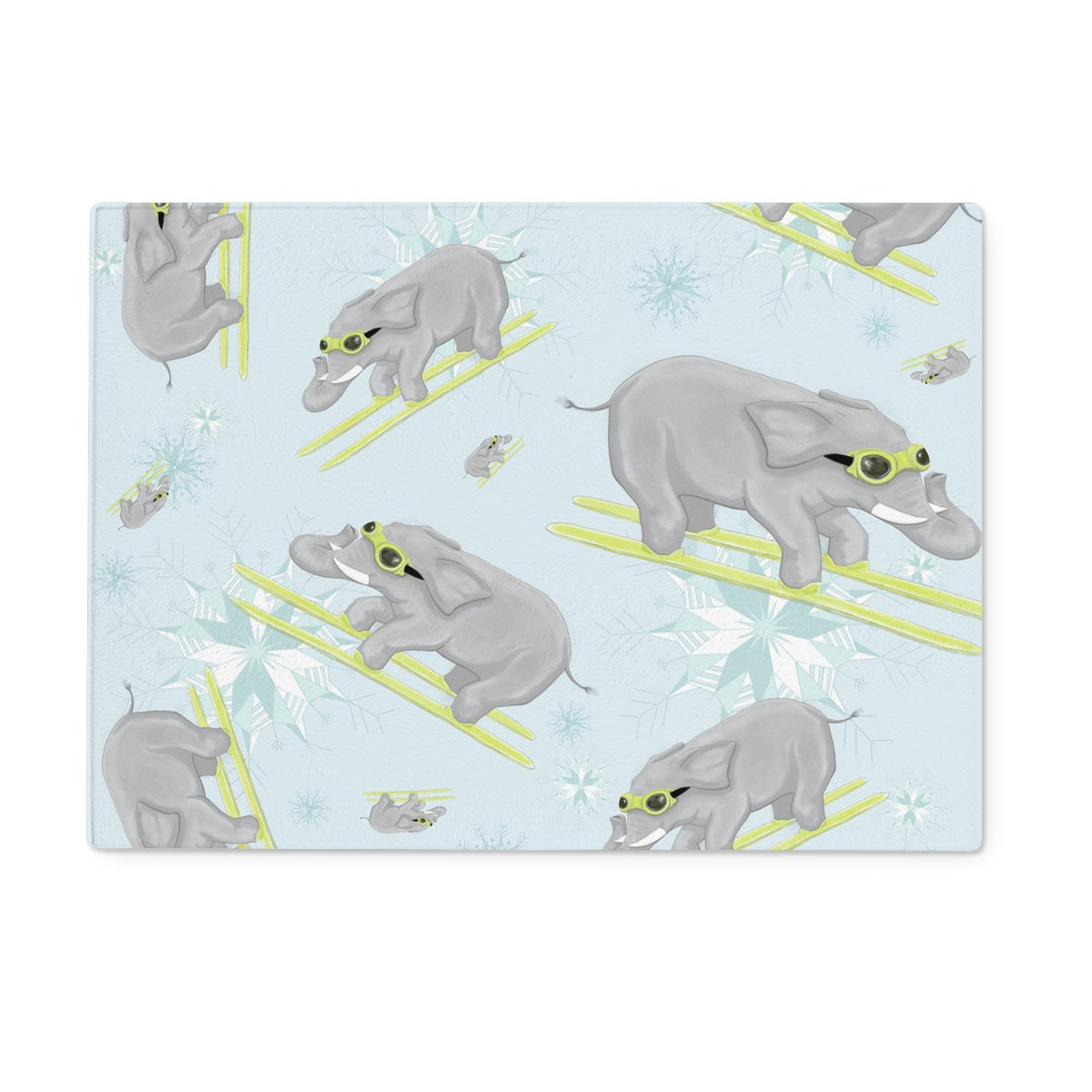 If you've never seen an elephant ski Glass Chopping Board