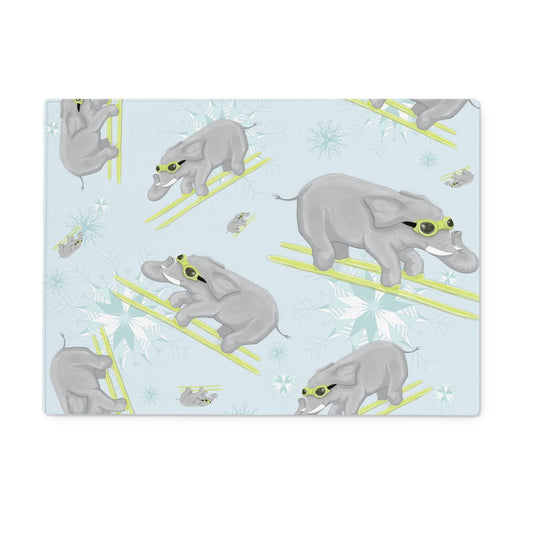 If you've never seen an elephant ski Glass Chopping Board