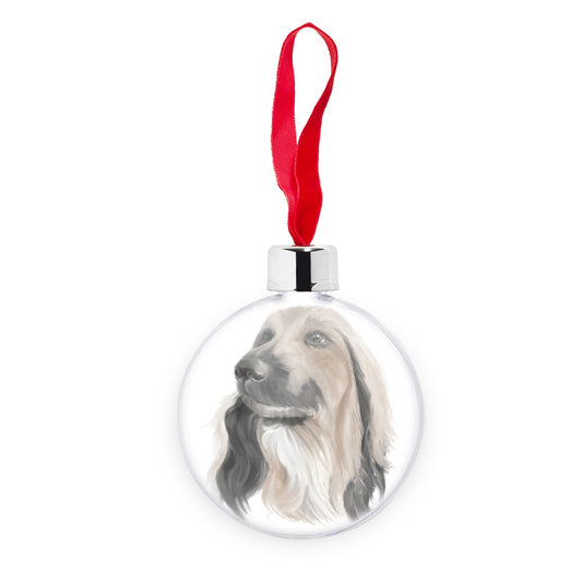 Afghan Portrait  Transparent Christmas bauble