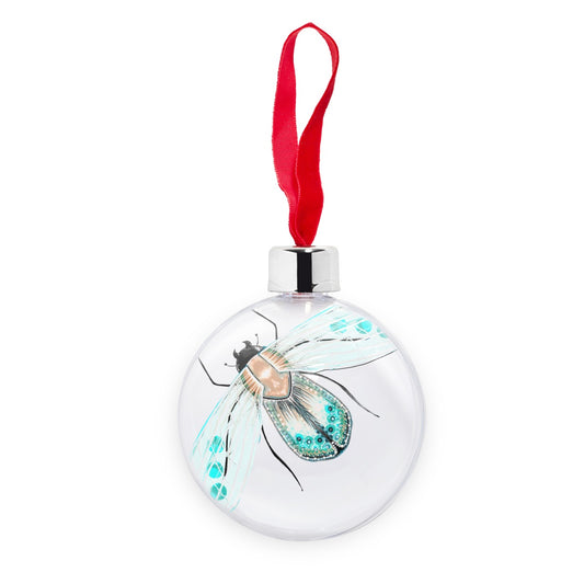 Bejewelled Beetle Bug Transparent Christmas bauble