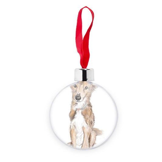 Saluki Portrait  Transparent Christmas bauble