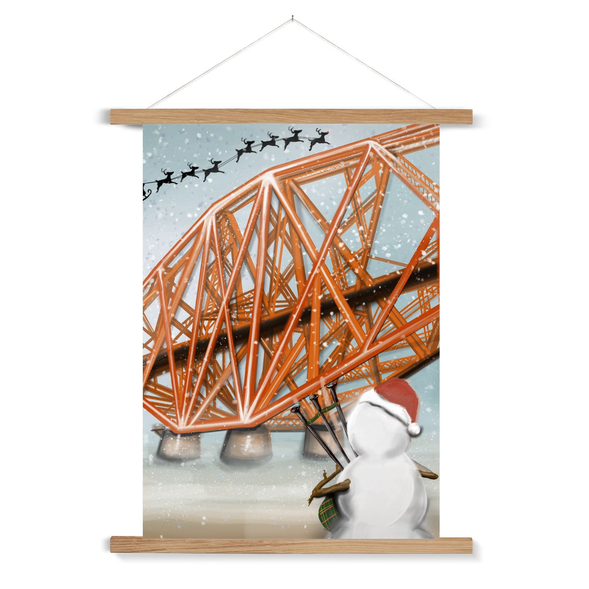 Forth Bridge Bagpiper  Fine Art Print with Hanger