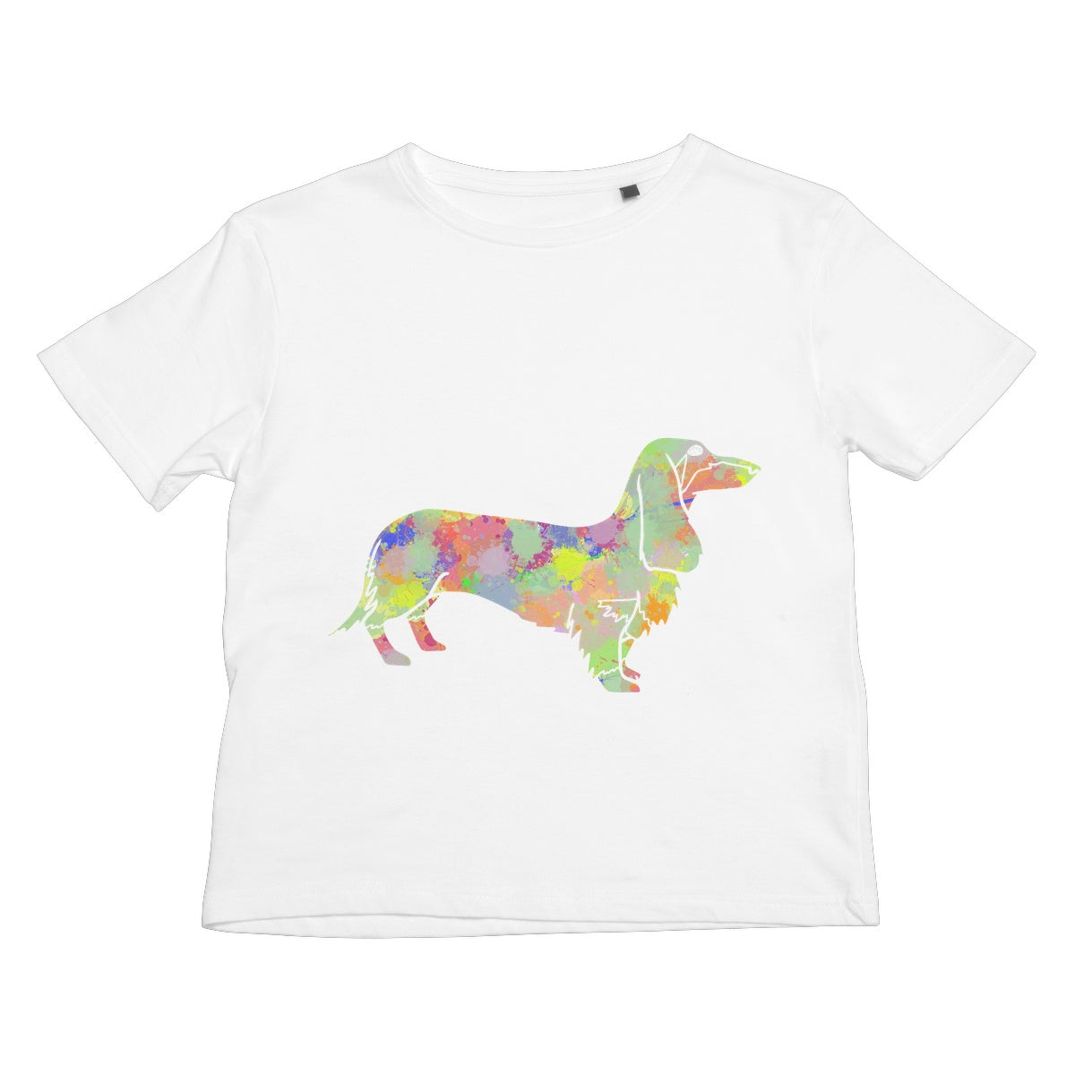 Rainbow Splash Sausage Dog Kids T-Shirt