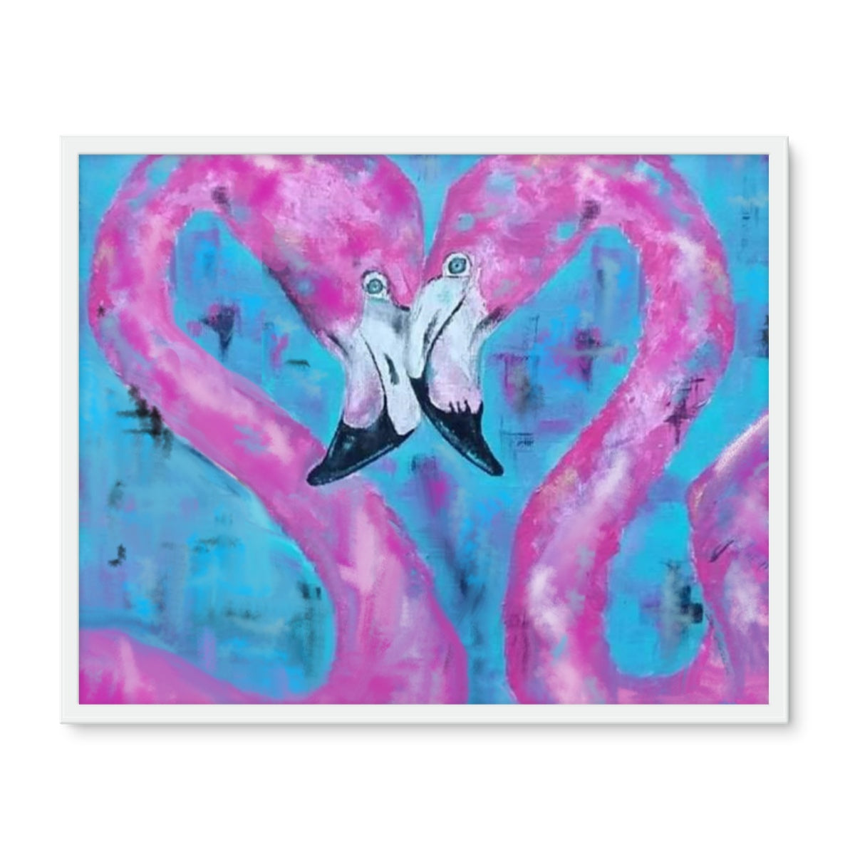 Flamingo Tango Framed Photo Tile