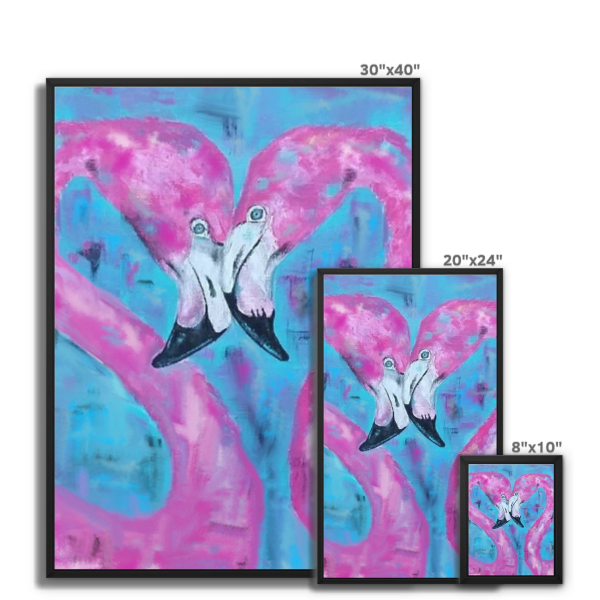 Flamingo Tango Framed Canvas