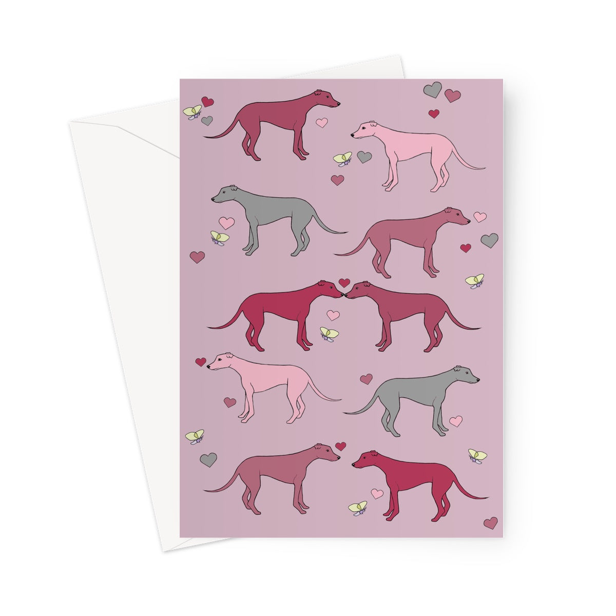 Greyhound Love Rainbow Dogs  Greeting Card