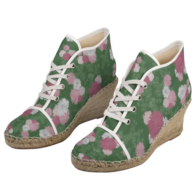 Floral Exuberance Ladies Wedge Espadrilles