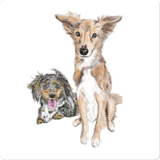 Customer Requests Nicky & Eevee Pet Portrait  Sticker
