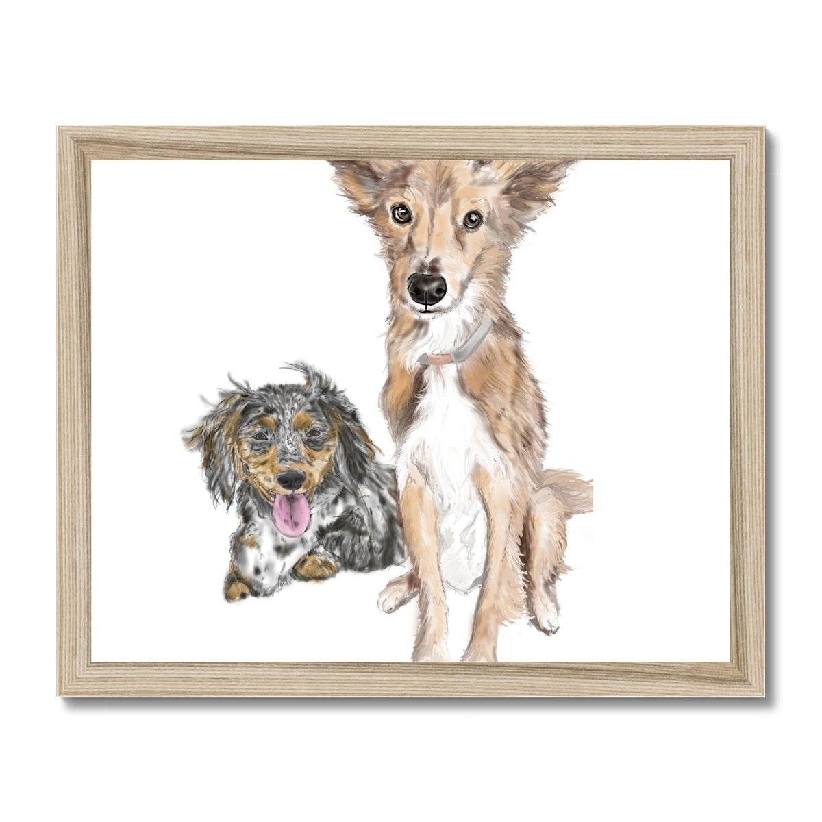 Customer Requests Nicky & Eevee Pet Portrait  Framed Print