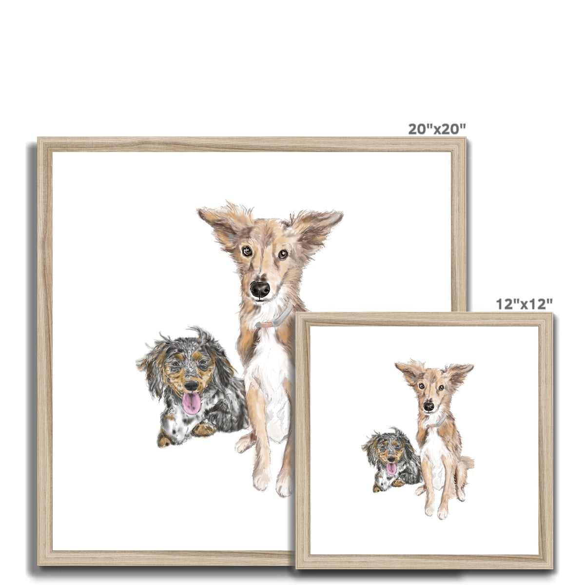 Customer Requests Nicky & Eevee Pet Portrait  Framed & Mounted Print