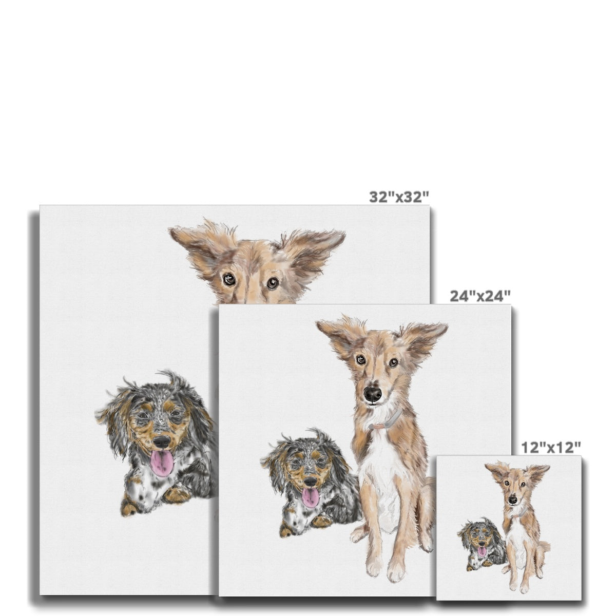 Customer Requests Nicky & Eevee Pet Portrait  Canvas