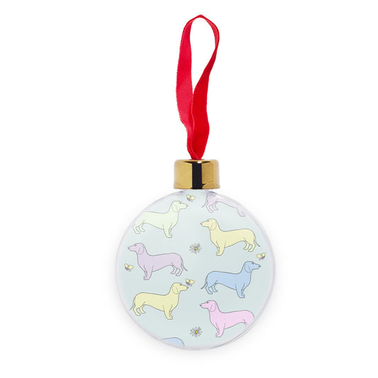 Rainbow Dachshunds Rainbow Dogs  Transparent Christmas bauble