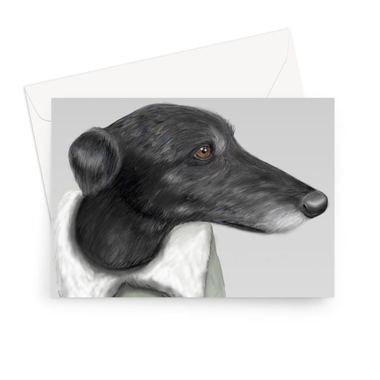Greyhound Portrait Greeting Card