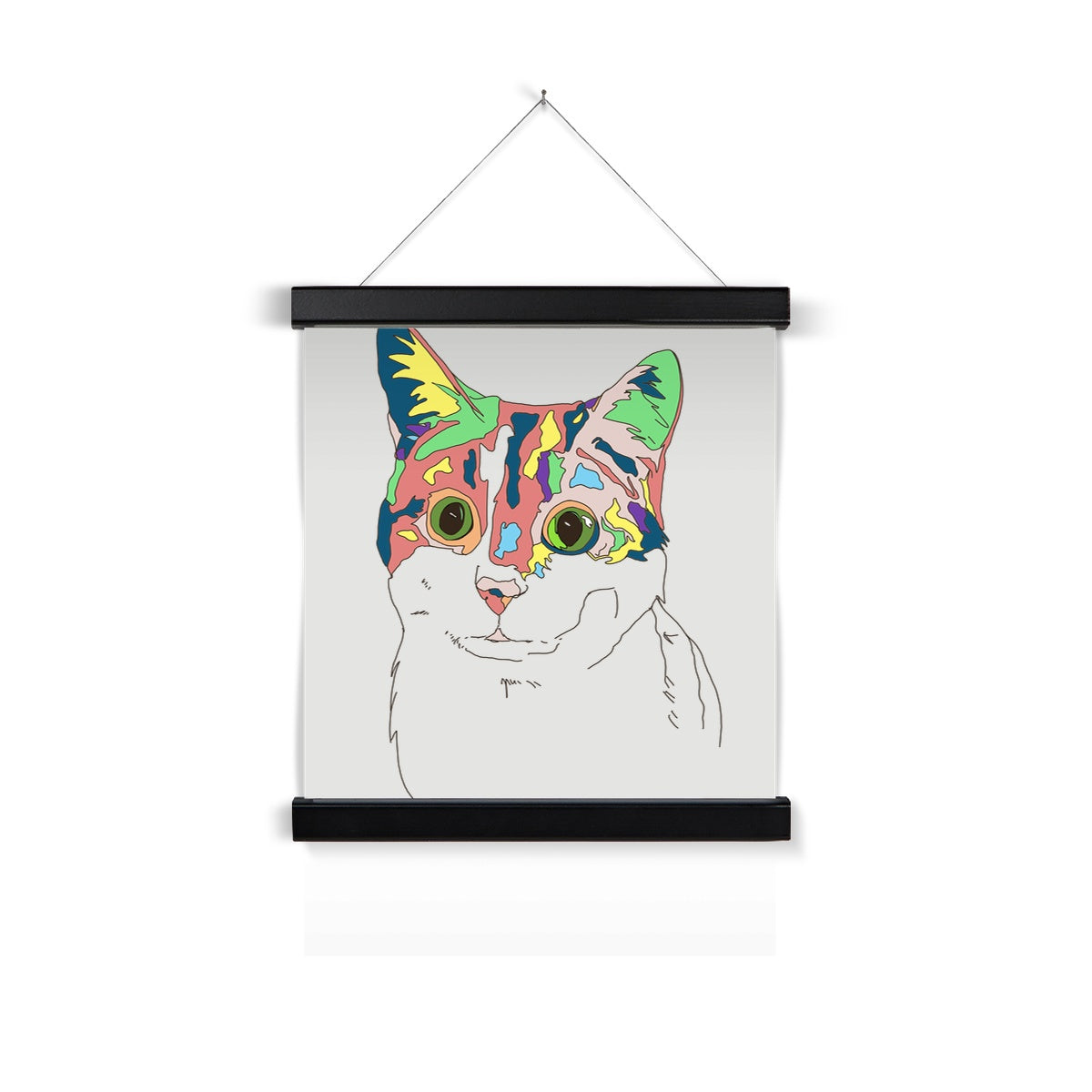 Kaleidoscope Cat Fine Art Print with Hanger