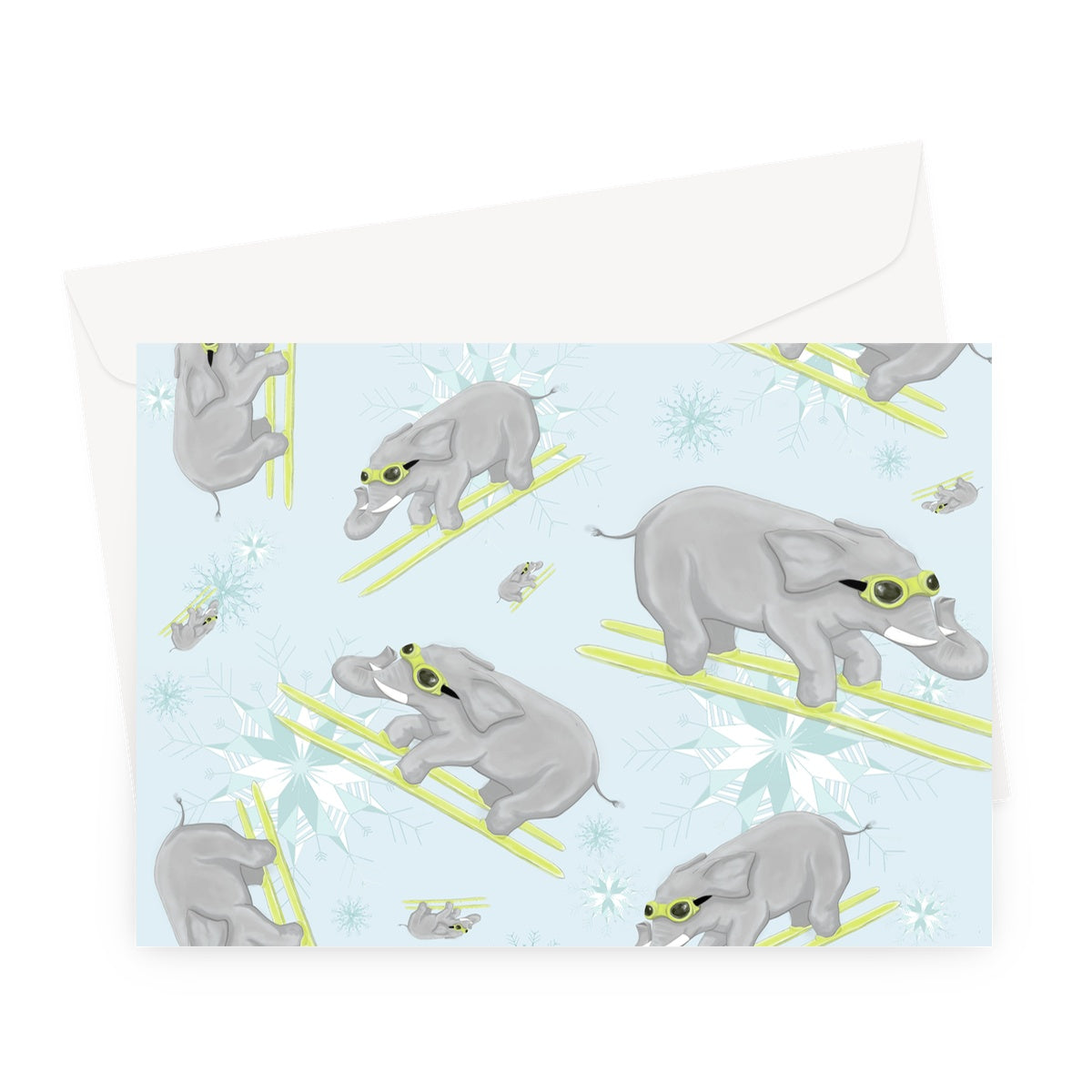 If you've never seen an elephant ski Greetings Card