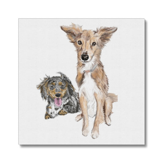 Customer Requests Nicky & Eevee Pet Portrait  Canvas