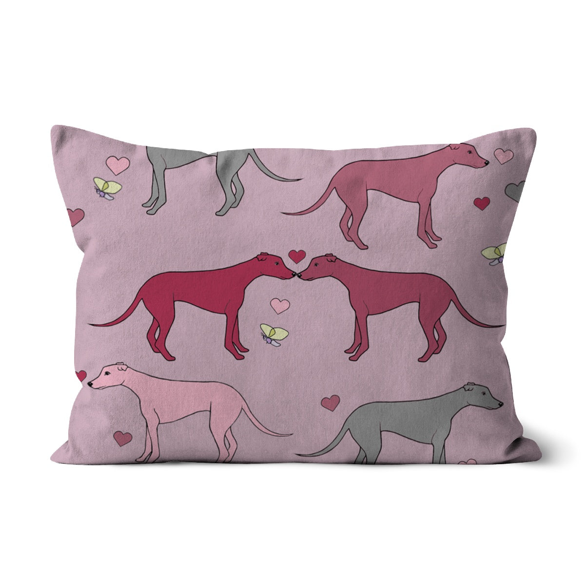 Greyhound Love Rainbow Dogs  Cushion