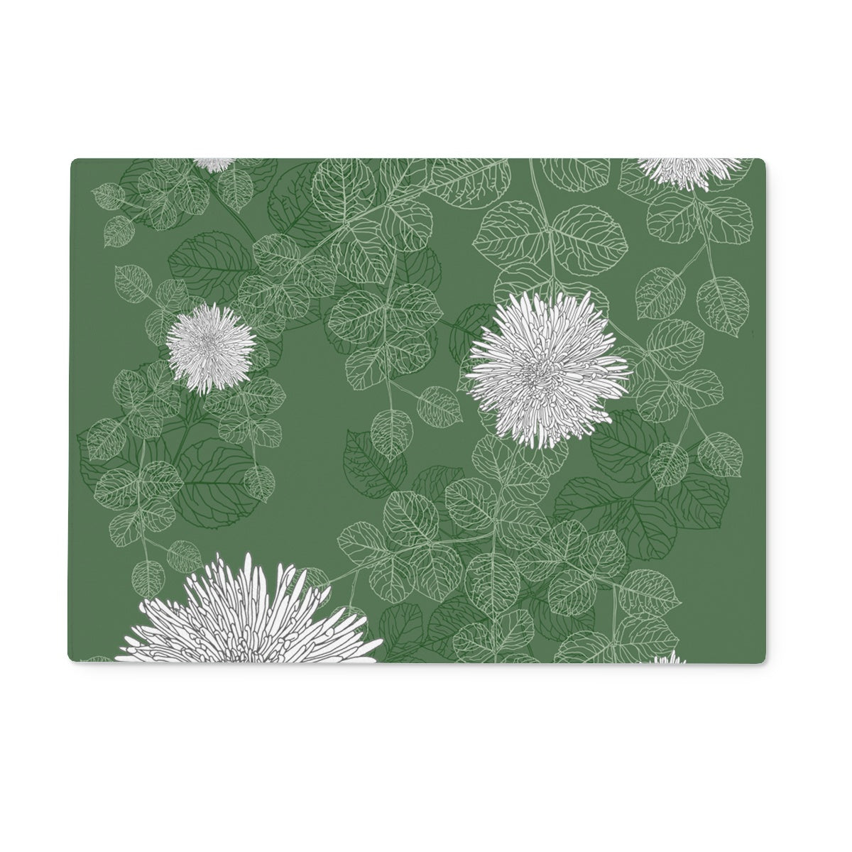 Floral Innocence  Glass Chopping Board