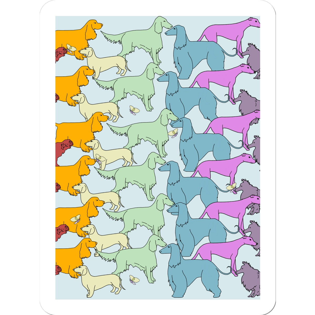 Rainbow Dogs Together  Sticker