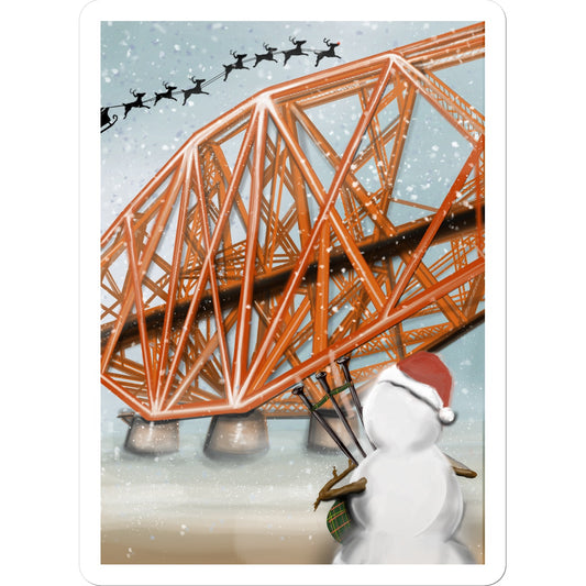 Forth Bridge Bagpiper  Sticker