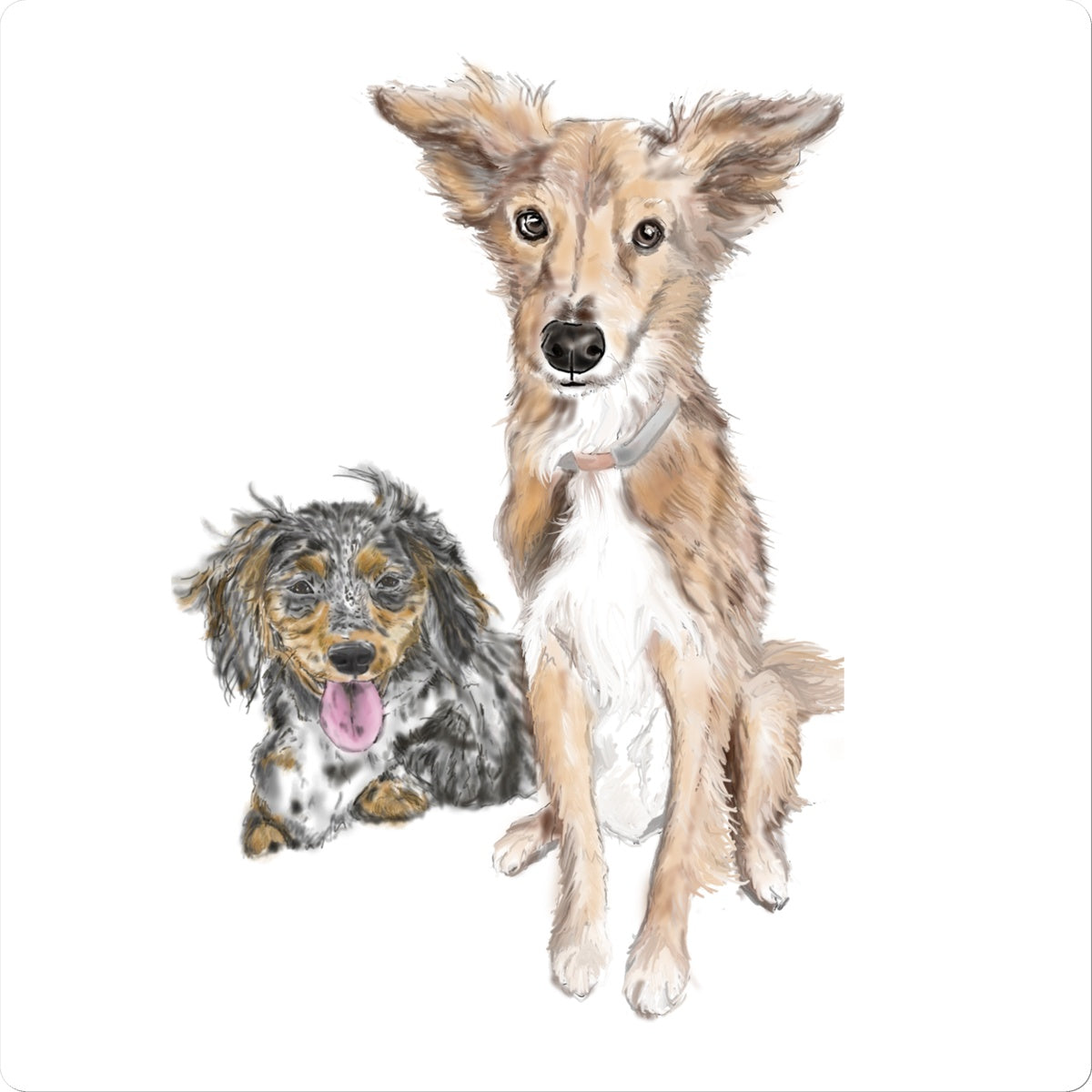 Customer Requests Nicky & Eevee Pet Portrait  Sticker