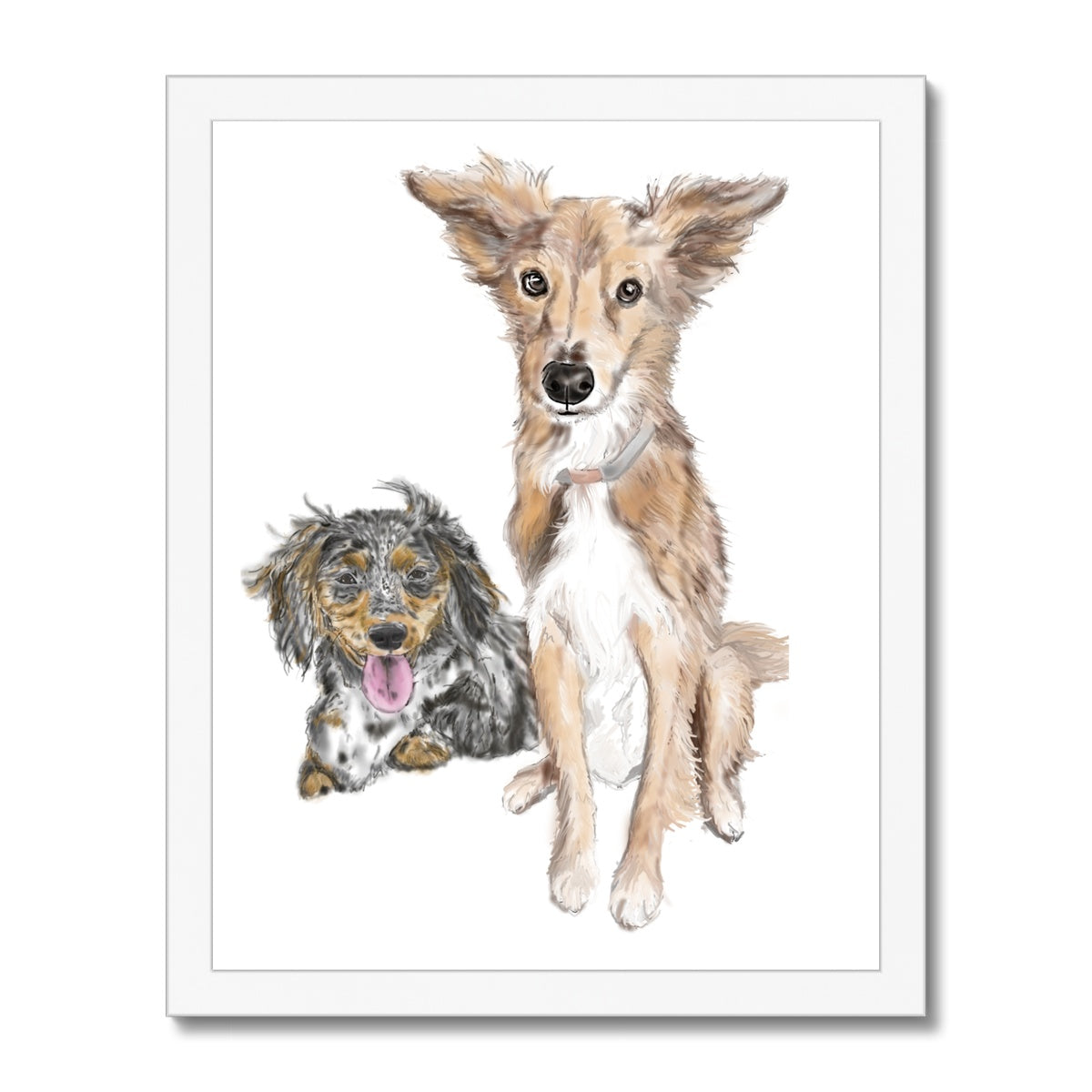 Customer Requests Nicky & Eevee Pet Portrait  Framed Print