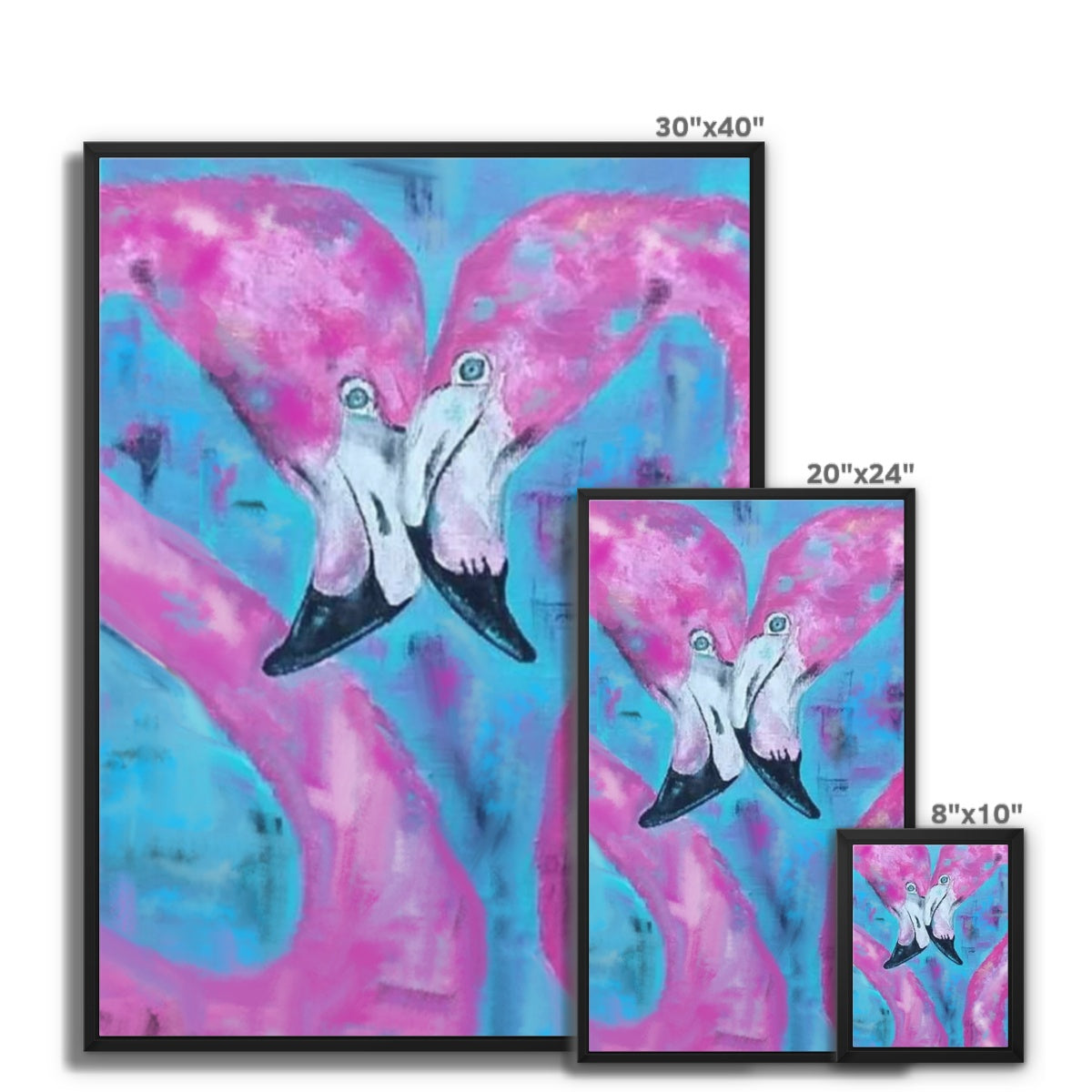 Flamingo Tango Framed Canvas