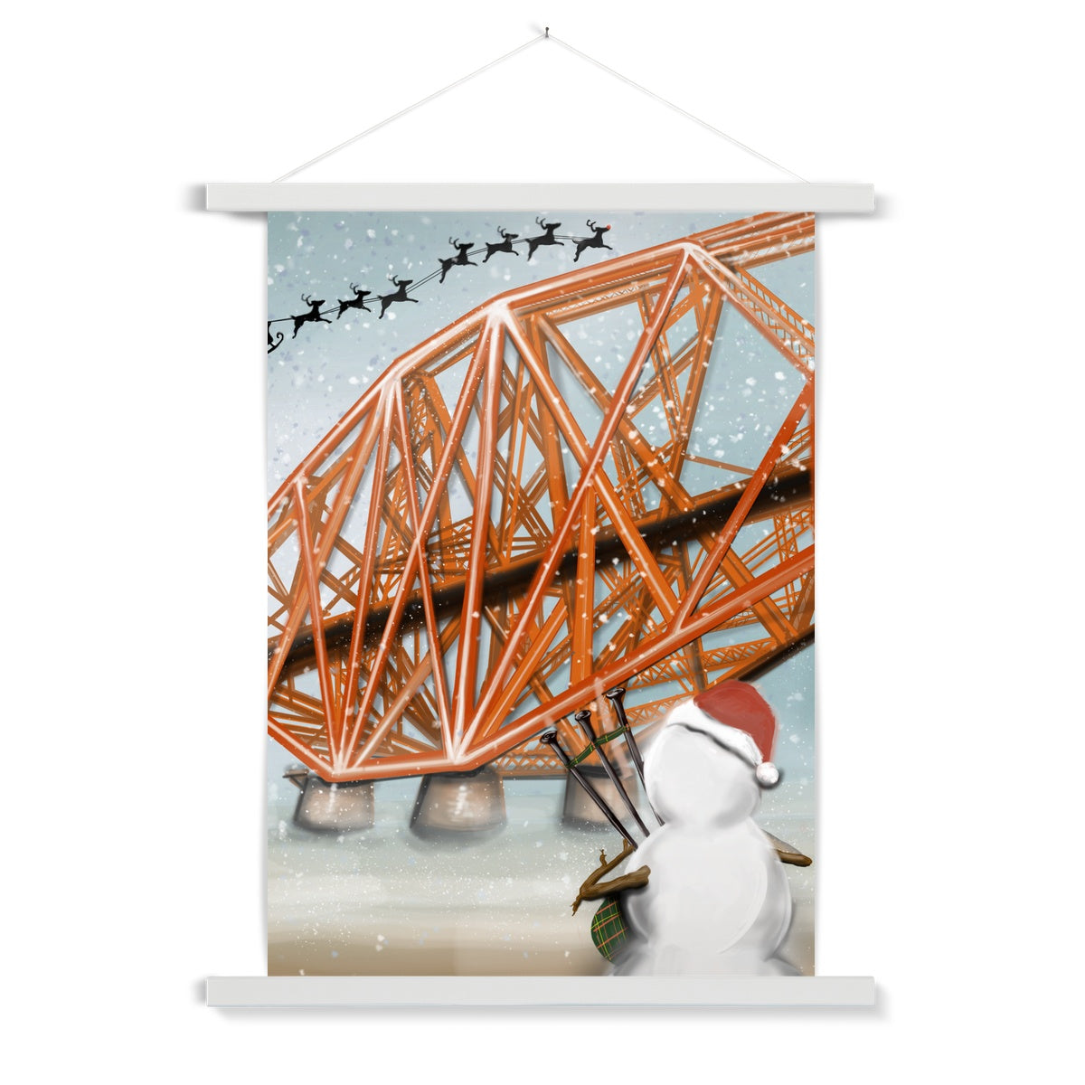 Forth Bridge Bagpiper  Fine Art Print with Hanger