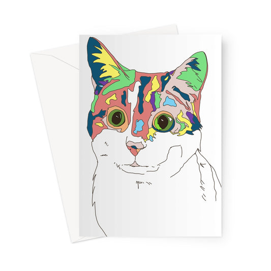 Kaleidoscope Cat Greeting Card
