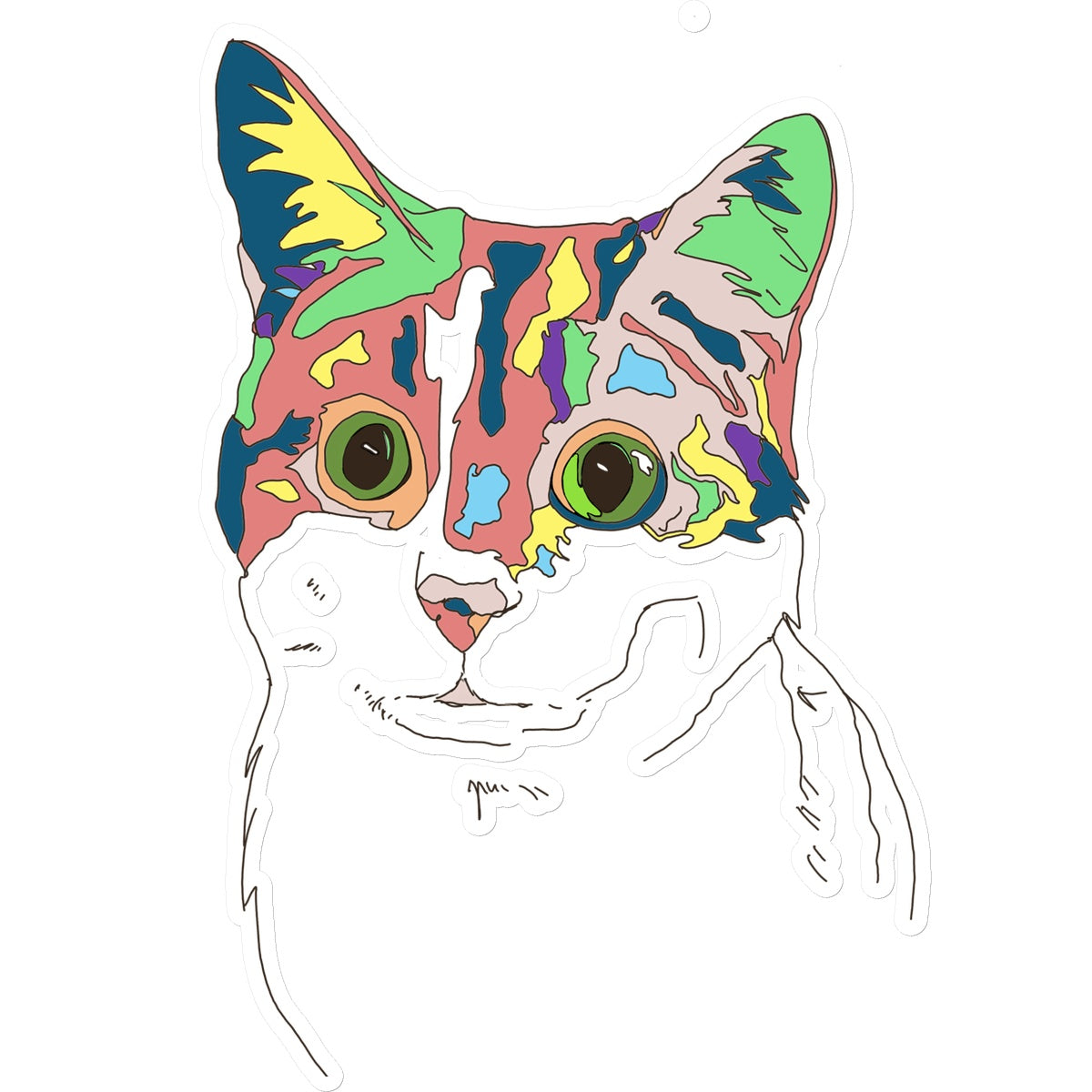 Kaleidoscope Cat Sticker