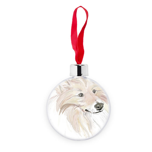 Sheltie Portrait  Transparent Christmas bauble