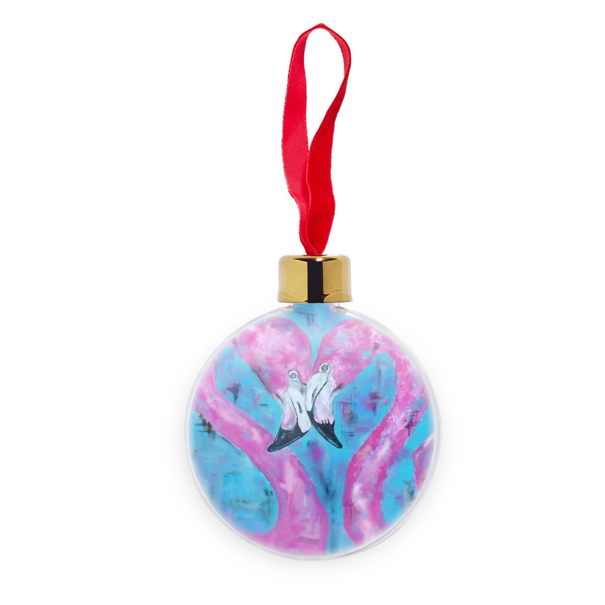 Flamingo Tango Transparent Christmas bauble