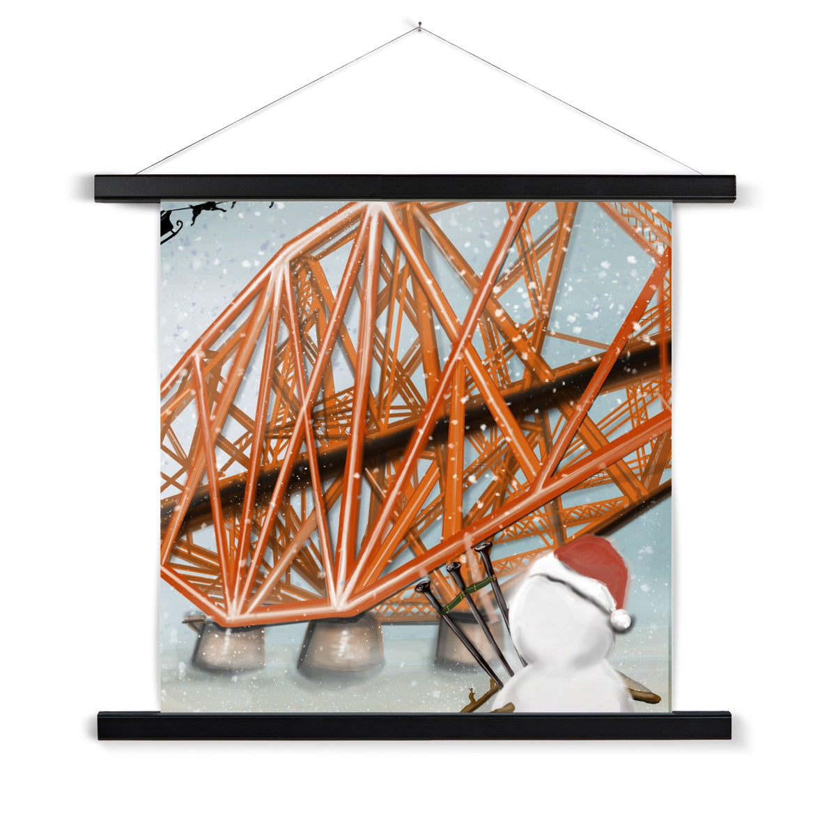 Forth Bridge Bagpiper  Fine Art Print with Hanger