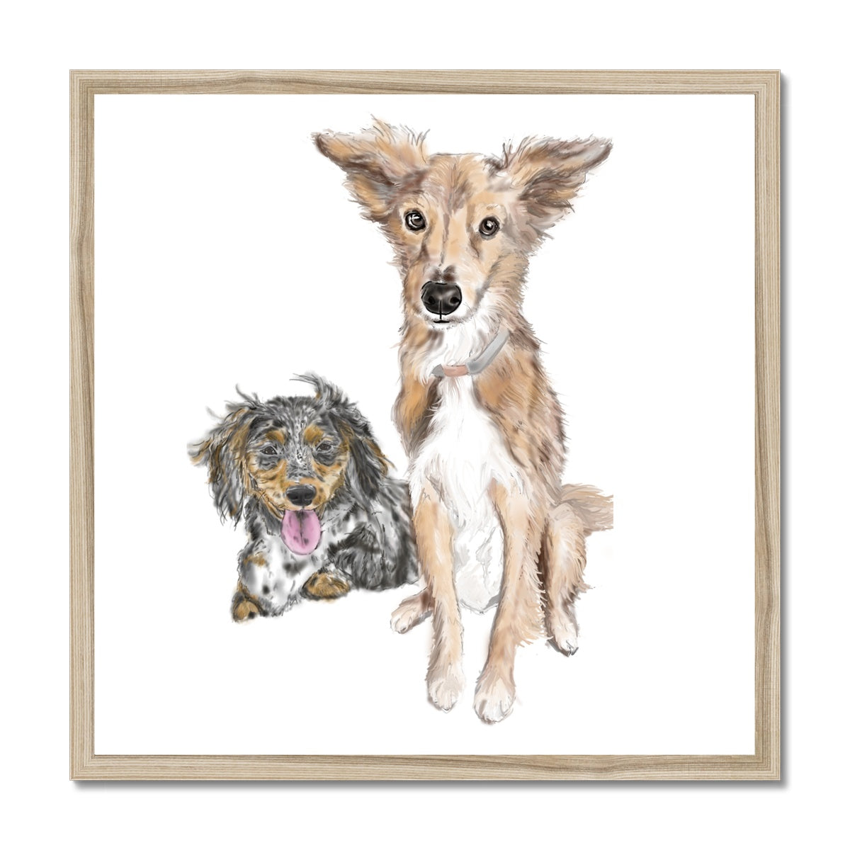 Customer Requests Nicky & Eevee Pet Portrait  Framed Print