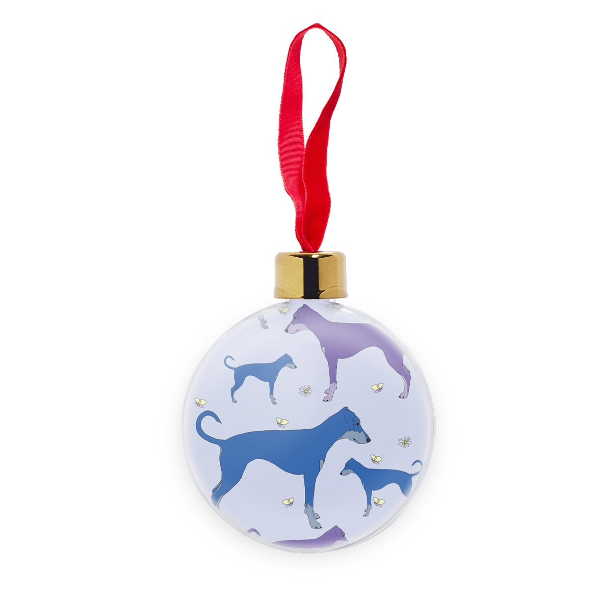 Rainbow Dogs Dobermans Transparent Christmas bauble