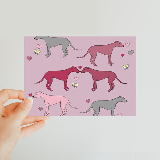 Greyhound Love Rainbow Dogs Classic Postcard