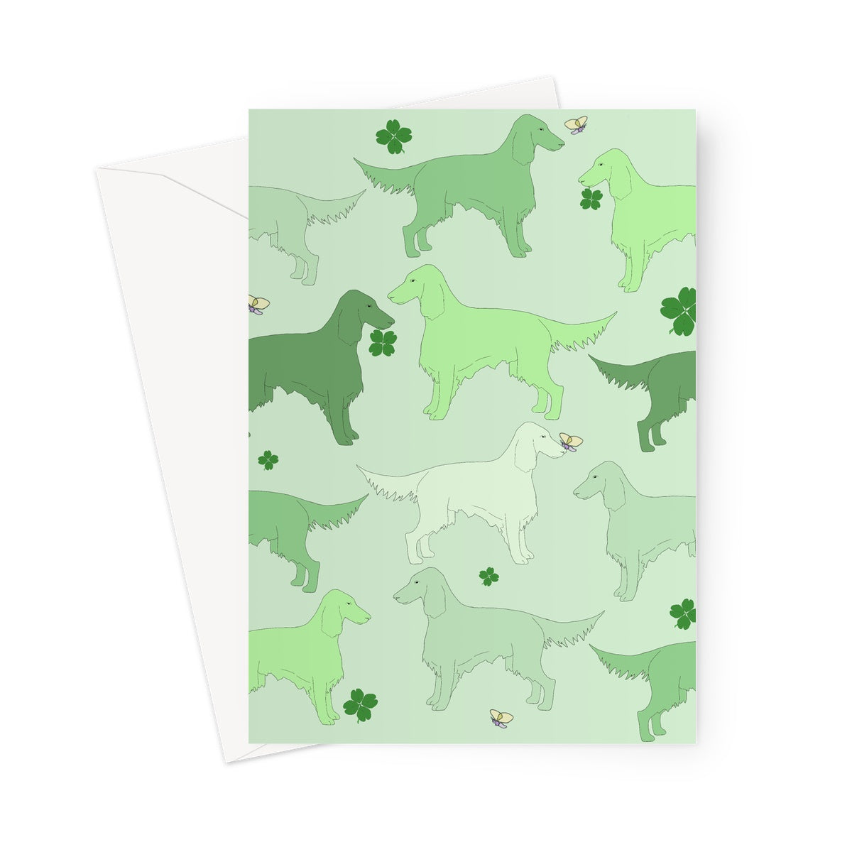 Irish Setter Rainbow Dogs Greeting Card