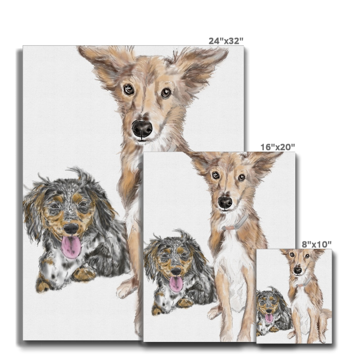 Customer Requests Nicky & Eevee Pet Portrait  Canvas