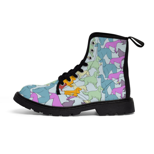 Rainbow Dogs Together Women's Canvas Boots