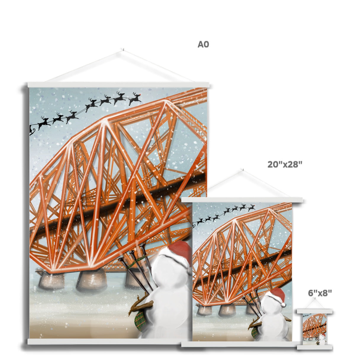 Forth Bridge Bagpiper  Fine Art Print with Hanger