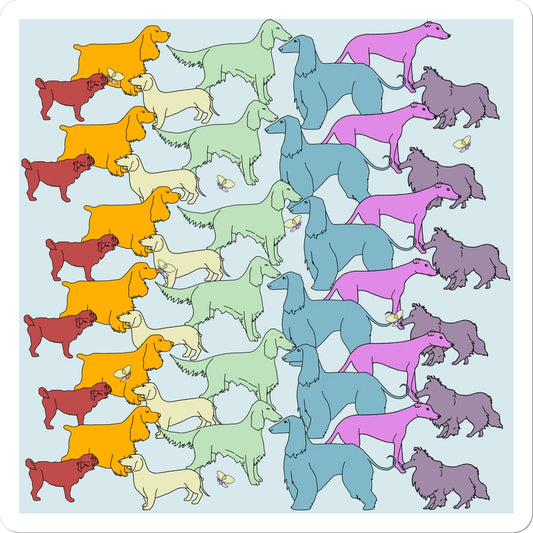 Rainbow Dogs Together  Sticker