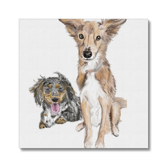 Customer Requests Nicky & Eevee Pet Portrait  Canvas