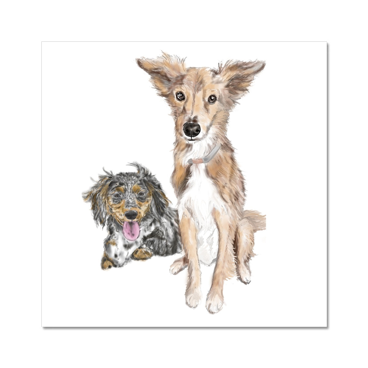 Customer Requests Nicky & Eevee Pet Portrait  Fine Art Print