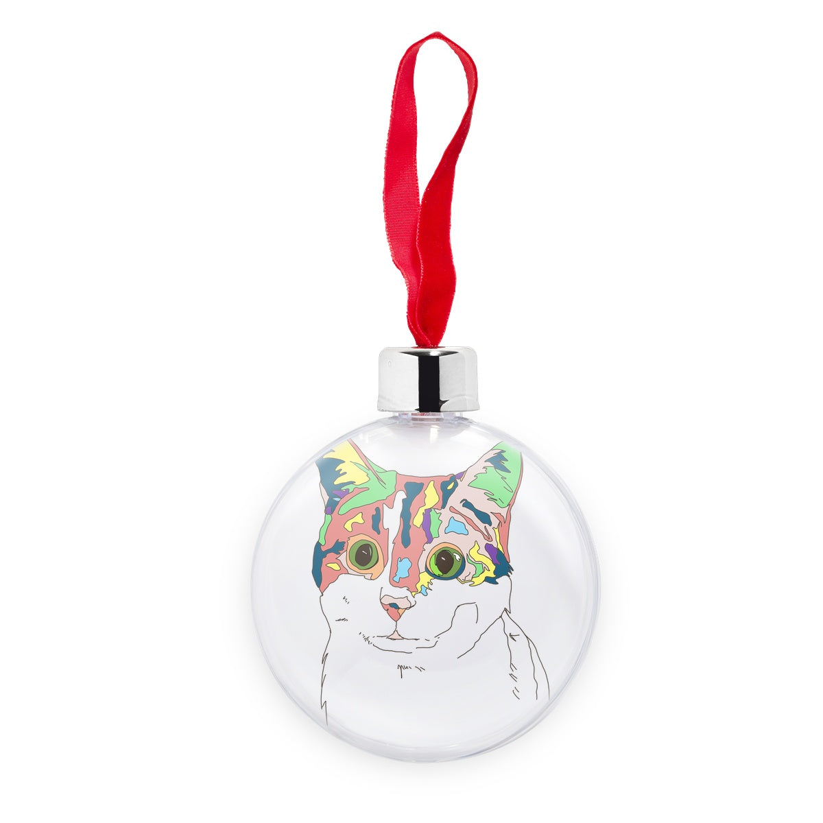 Kaleidoscope Cat Transparent Christmas bauble