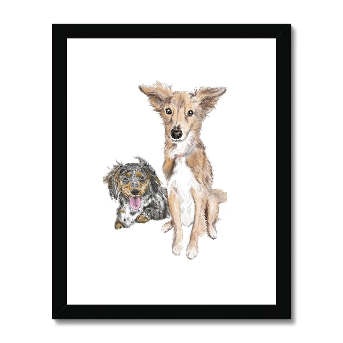 Customer Requests Nicky & Eevee Pet Portrait  Framed & Mounted Print