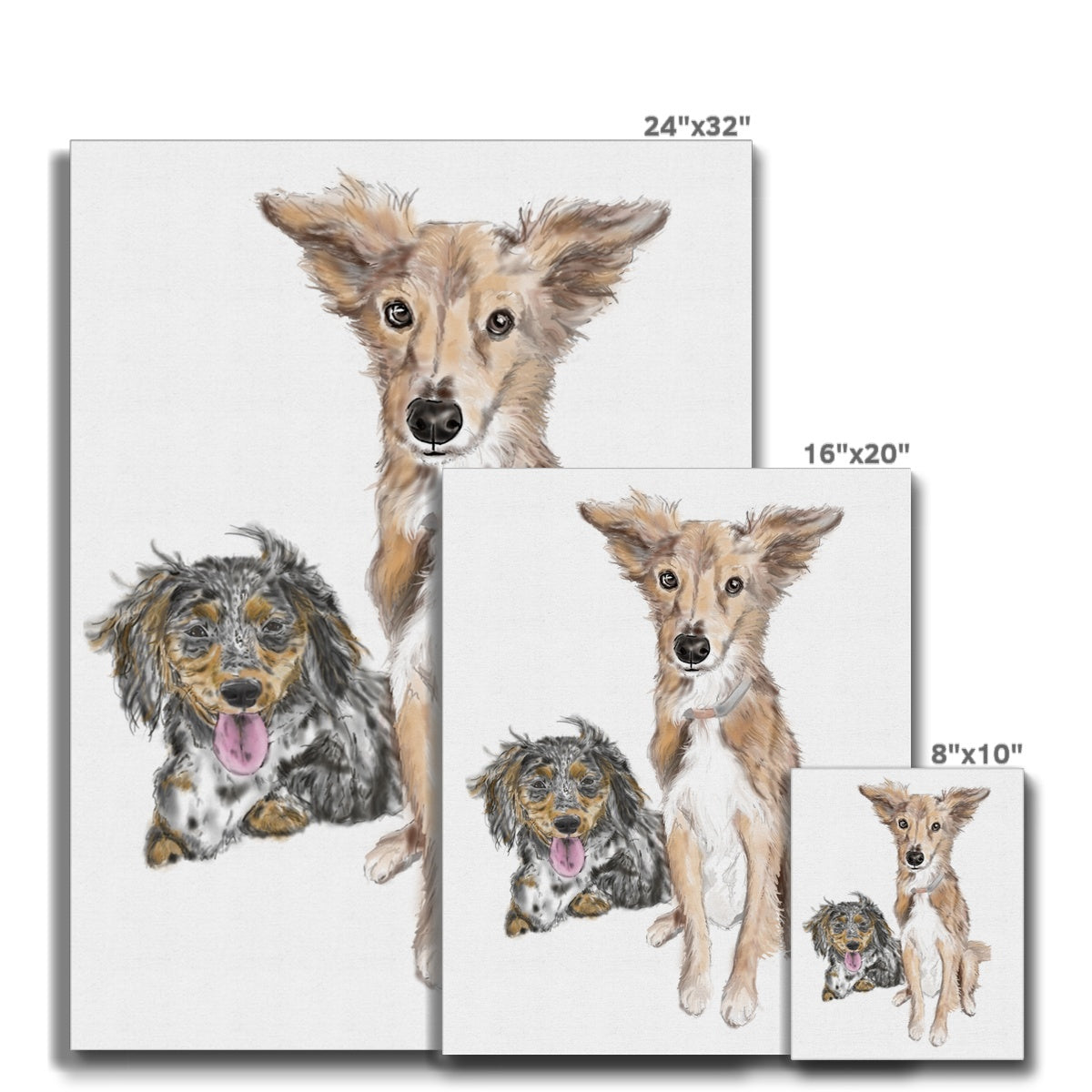 Customer Requests Nicky & Eevee Pet Portrait  Canvas