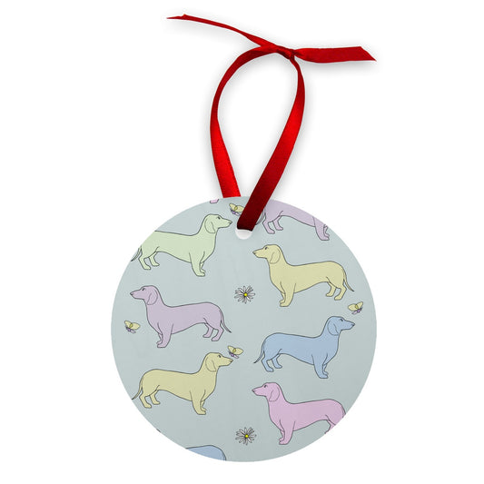 Rainbow Dachshunds Rainbow Dogs  Wood Ornament